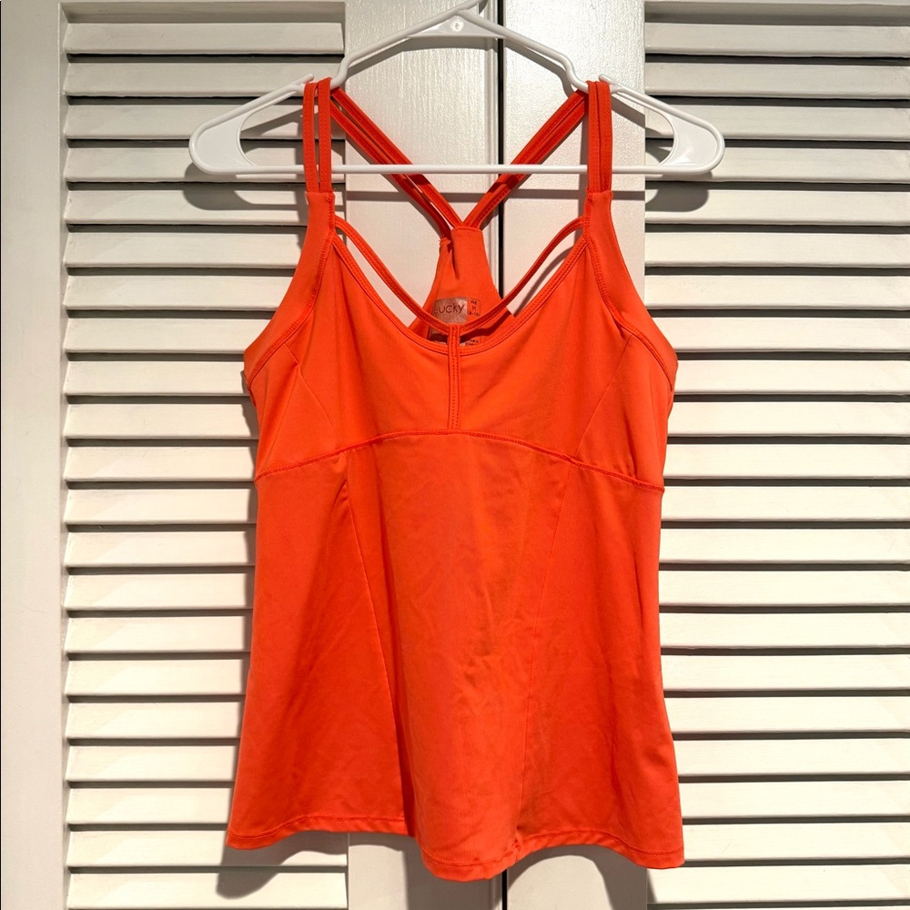 Lucky in Love orange tank with built in bra medium